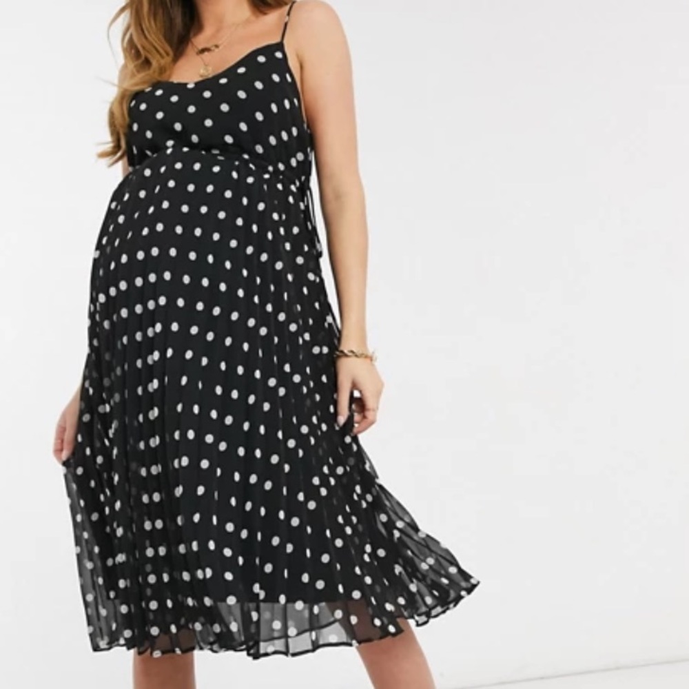 ASOS DESIGN Maternity pleated cami midi dress